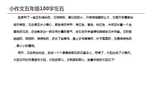 小作文五年级100字左右