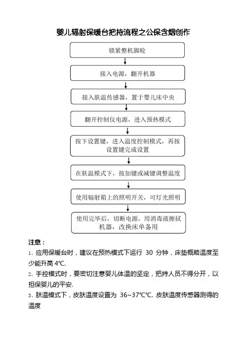 婴儿辐射保暖台操作流程