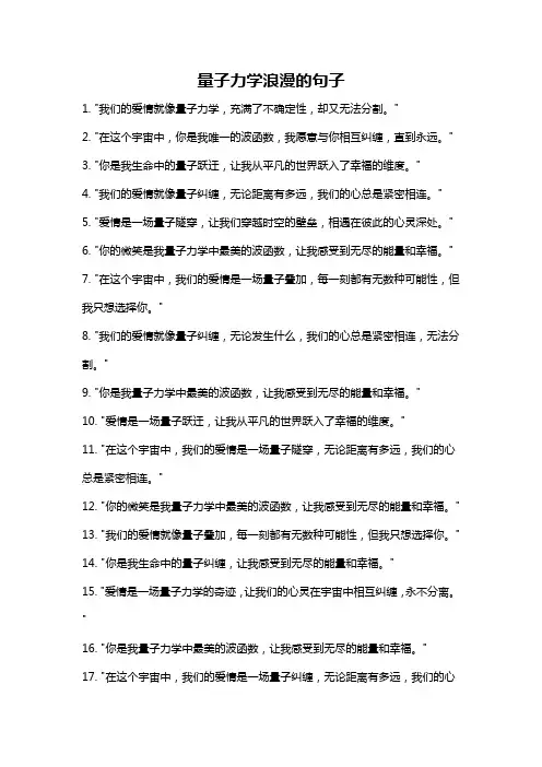 量子力学浪漫的句子