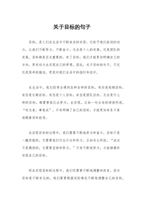 关于目标的句子