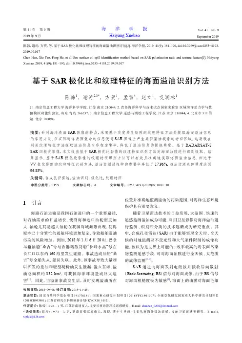 基于SAR极化比和纹理特征的海面溢油识别方法