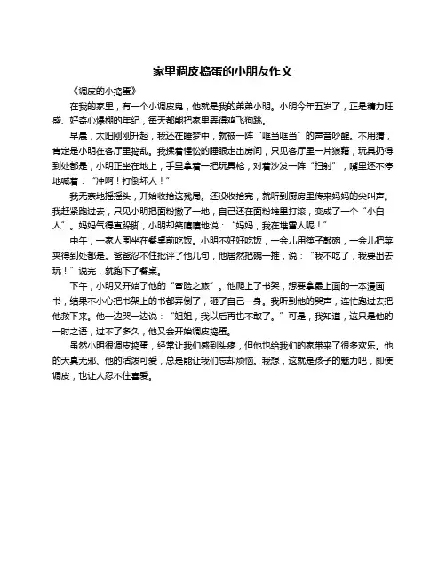 家里调皮捣蛋的小朋友作文