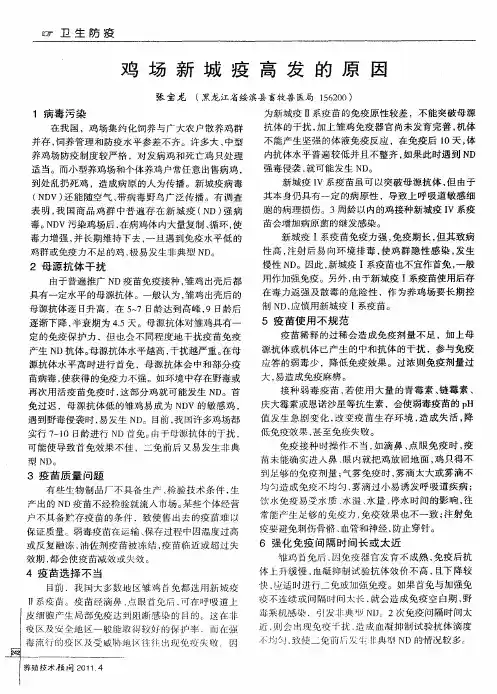 鸡场新城疫高发的原因
