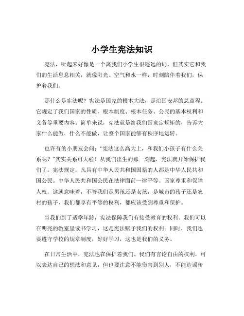小学生宪法知识
