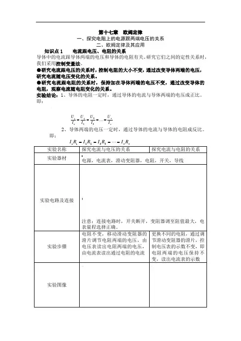 欧姆定律知识点总结(详)