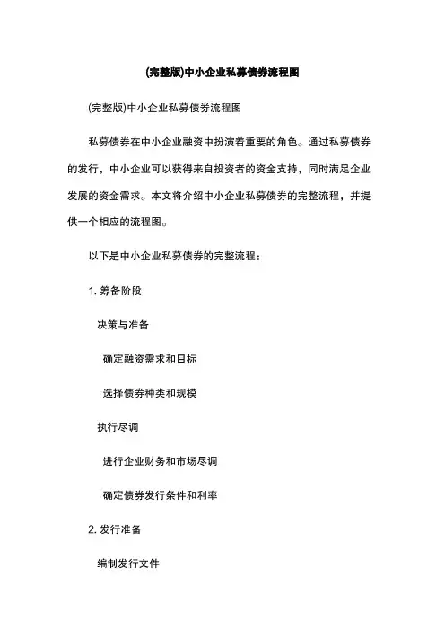 (完整版)中小企业私募债券流程图