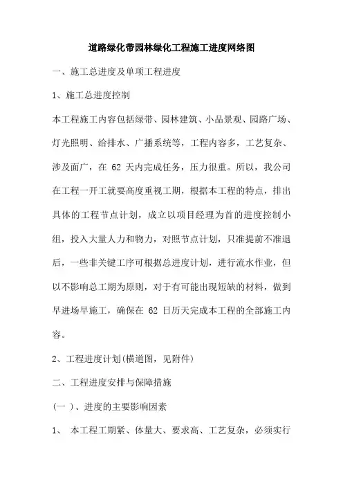 道路绿化带园林绿化工程施工进度网络图