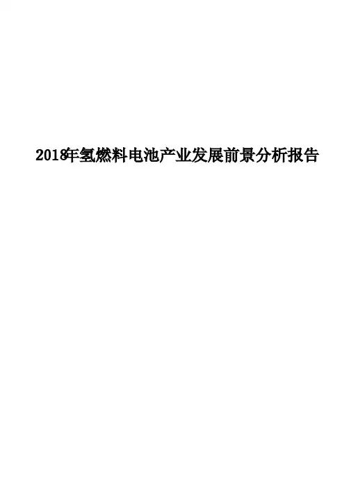 2018年氢燃料电池产业发展前景分析报告