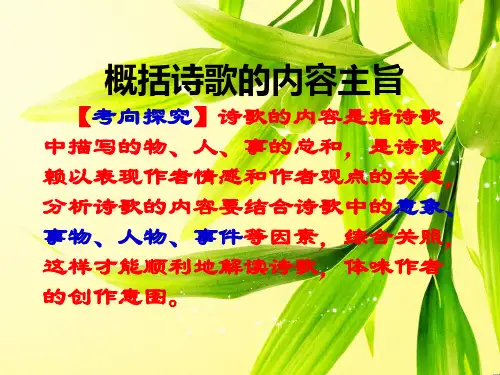 概括诗歌的内容主旨