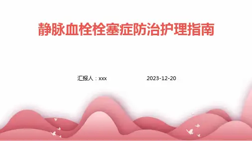 静脉血栓栓塞症防治护理指南PPT课件