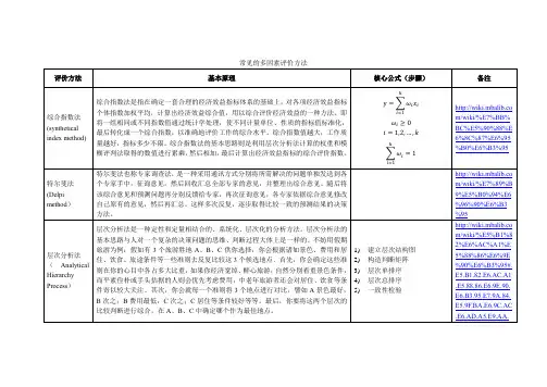 常见的多因素评价方法