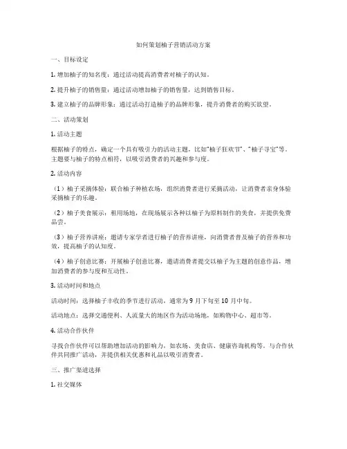 如何策划柚子营销活动方案