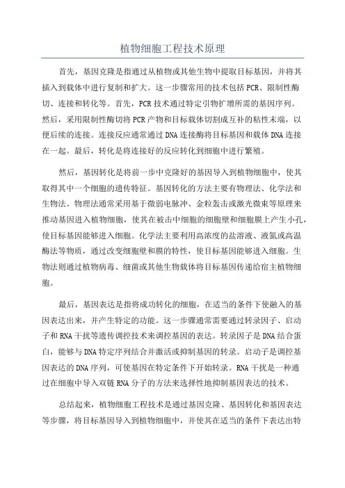 植物细胞工程技术原理