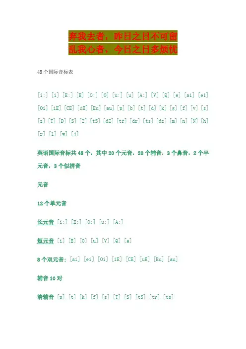 英语学习_48个国际音标表_必备