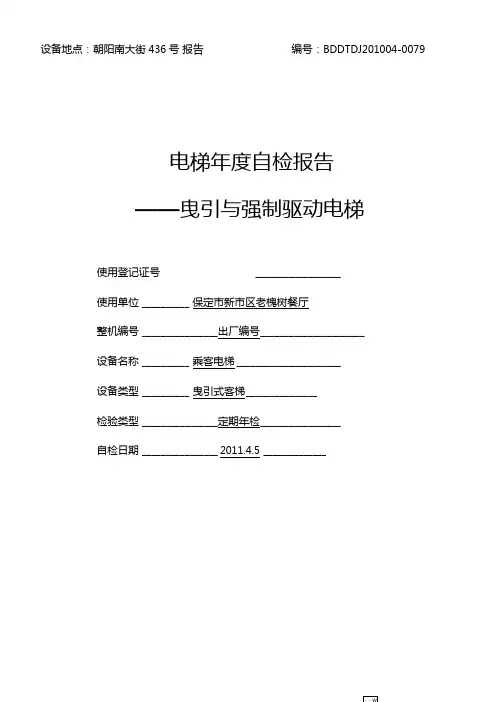 电梯年自检报告——样本