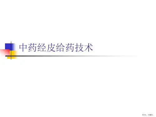 中药经皮给药技术