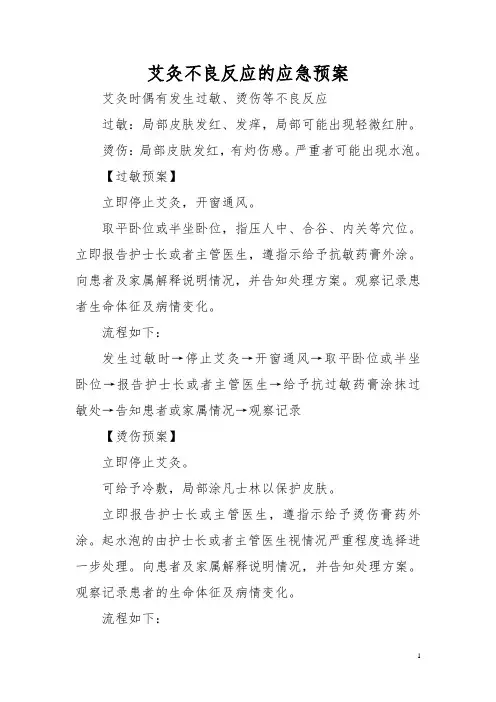艾灸不良反应的应急预案