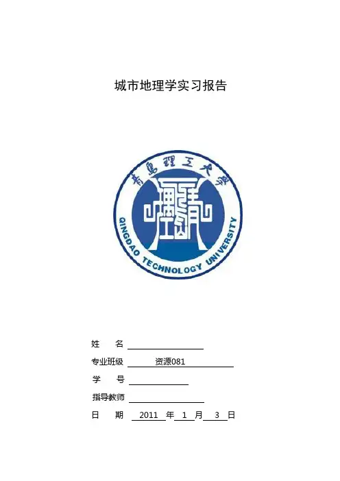 城市地理学实习报告8