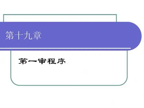 刑事诉讼法 第十九章