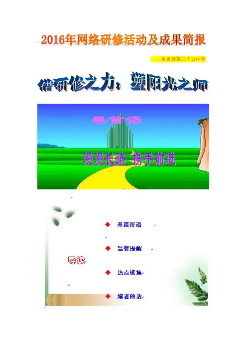 2016年网络研修活动及成果简报
