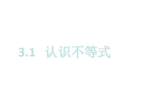 3.1认识不等式