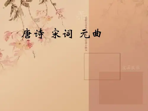 唐诗宋词元曲的简介 ppt课件