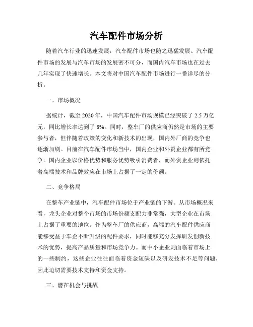 汽车配件市场分析