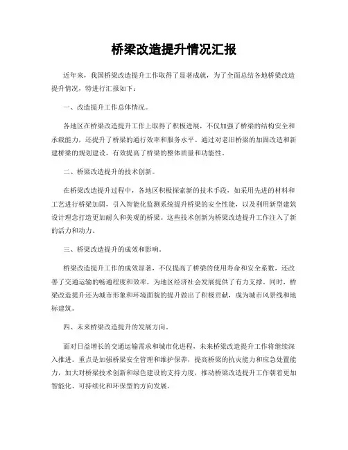 桥梁改造提升情况汇报