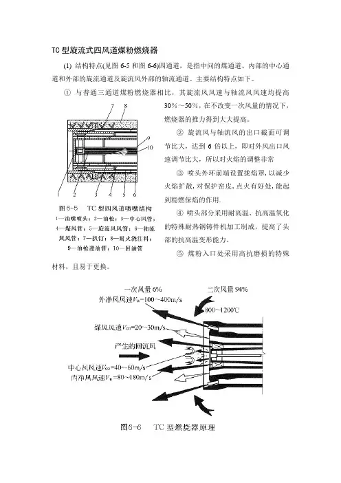TC型旋流式四风道煤粉燃烧器