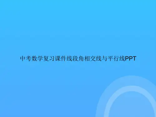 中考数学复习线段角相交线与平行线PPT
