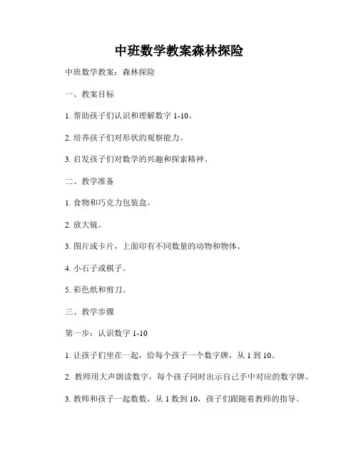 中班数学教案森林探险