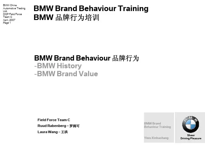 BMW历史和品牌价值 (宝马中国内部绝密资料)