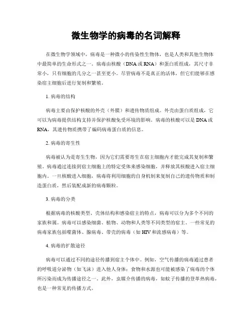 微生物学的病毒的名词解释