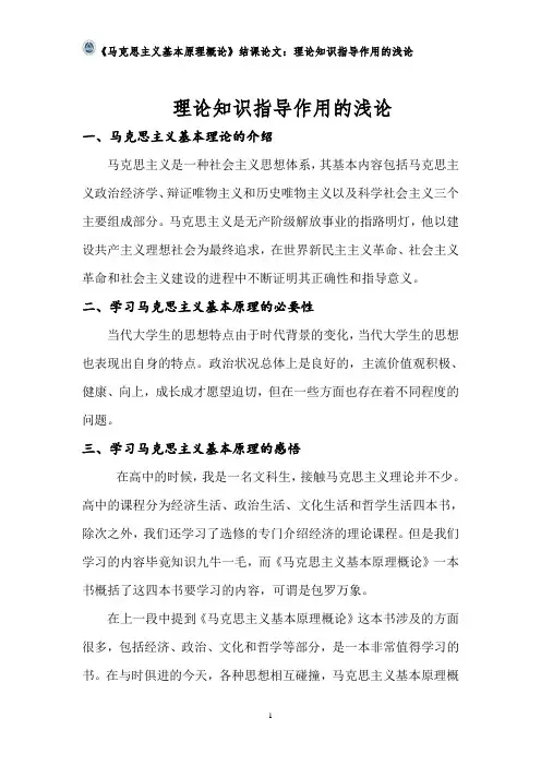 马原结课论文