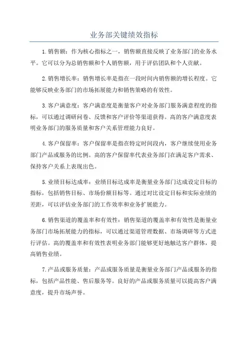 业务部关键绩效指标