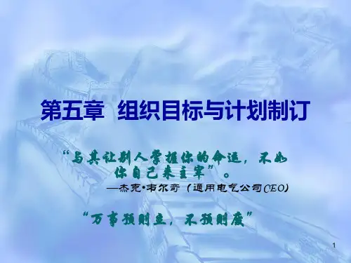 第四章  组织目标与计划职能