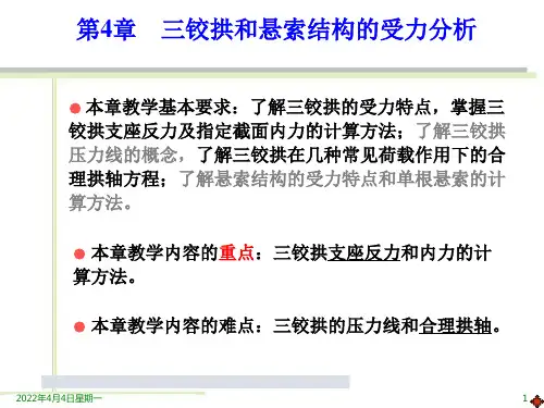 《结构力学》第4章-三铰拱和悬索结构的受力分析