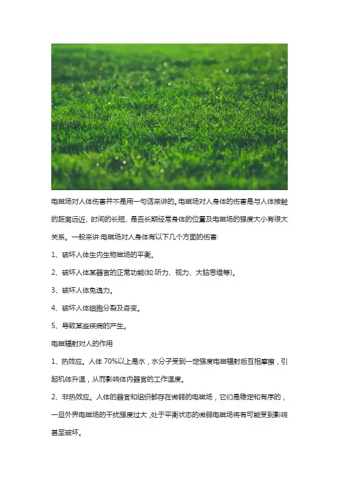 一定强度的电场磁场电磁场都可能对人有损害