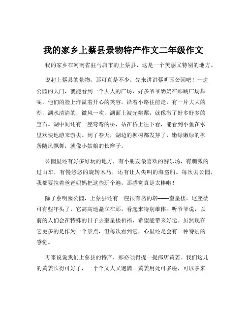 我的家乡上蔡县景物特产作文二年级作文