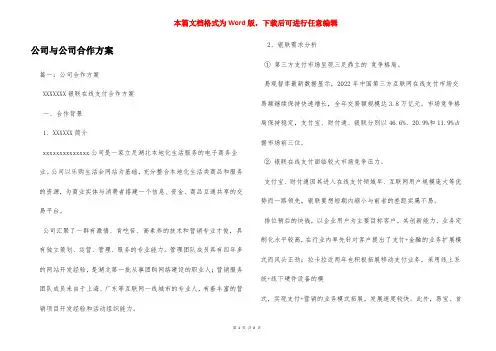 公司与公司合作方案