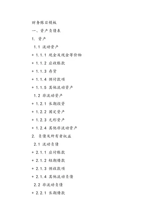 财务账目模板
