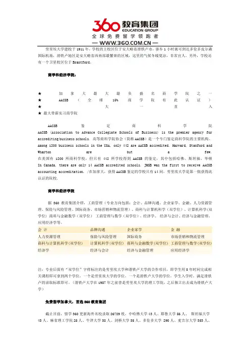 加拿大劳里埃大学商学和经济学院怎么样