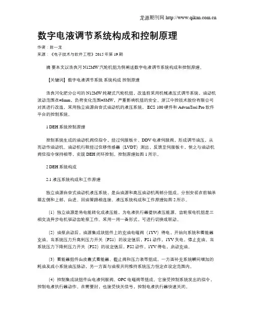 数字电液调节系统构成和控制原理
