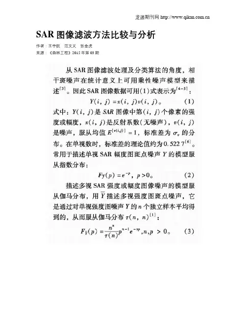 SAR图像滤波方法比较与分析
