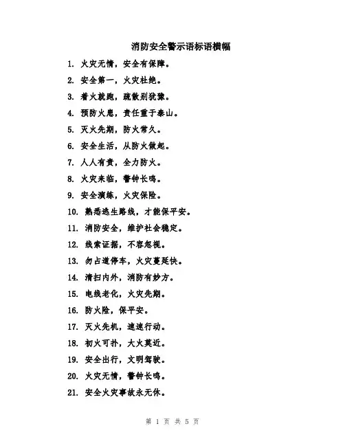 消防安全警示语标语横幅