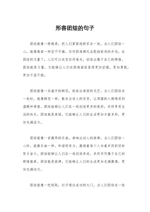 形容团结的句子