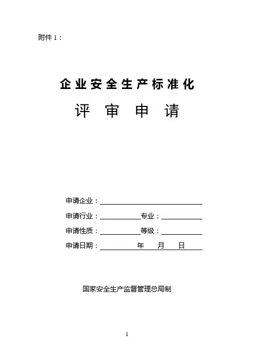 企业安全生产标准化评审表