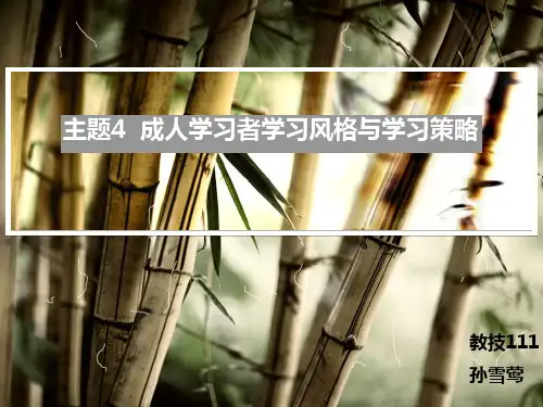 成人学习者学习风格与学习策略 孙雪莺