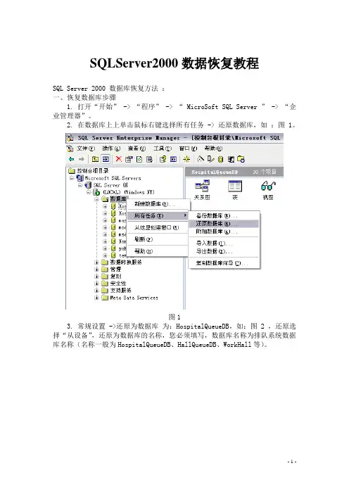 SQL Server 2000数据恢复教程