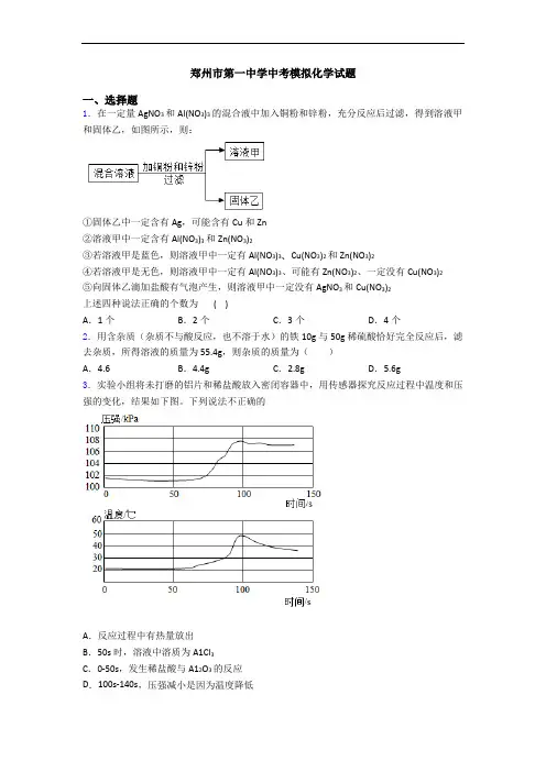 郑州市第一中学中考模拟化学试题